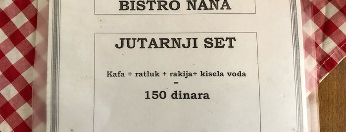 Bistro Nana is one of Beogradska mestašca.