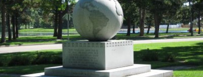 Globe Monument - War Dead is one of Oshkosh Historical Markers, City & State.