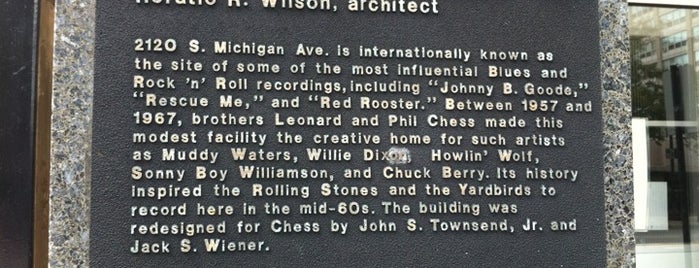Willie Dixon's Blues Heaven Foundation, Historic Site of Chess Records is one of Chicago Blues.