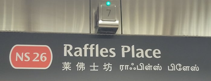 Raffles Place MRT Interchange (EW14/NS26) is one of places.