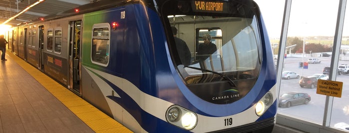 YVR–Airport SkyTrain Station is one of Airport Rail Links.