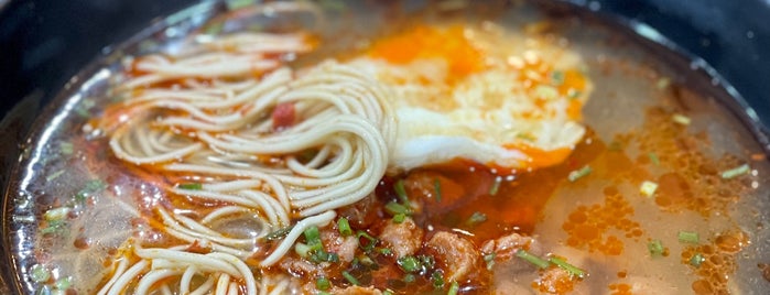 Spicy Pork Noodles In Kwo is one of The ThirstyPig Shanghai Restaurant List #4sqCities.