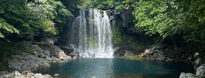 Cheonjeyeon Waterfall is one of Jeju island.