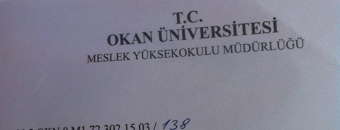 İstanbul Okan Üniversitesi is one of İstanbul da ki Üniversiteler.