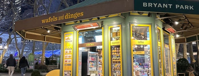 Wafels & Dinges at Bryant Park is one of The New Yorkers: The Sweet Life.