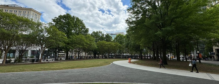 Robert W. Woodruff Park is one of Five Points MARTA Station.