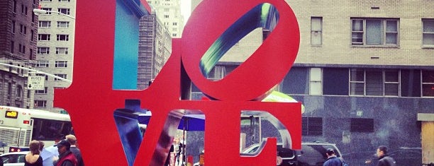 LOVE Sculpture by Robert Indiana is one of Iconic NYC Outdoor Art.