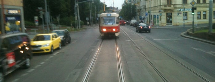 Jiřího z Poděbrad (tram) is one of Tramvajové zastávky v Praze (díl první).