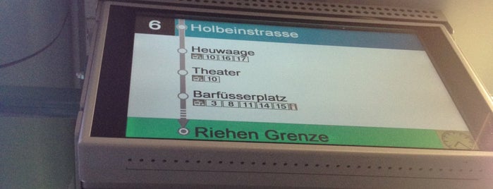 Holbeinstrasse Tram Stop is one of BVB Tram Linie 6.