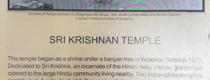 Sri Krishnan Temple is one of Singapore (新加坡）.