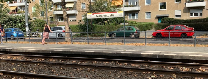 H Masurenstraße is one of Berlin MetroTram line M1.