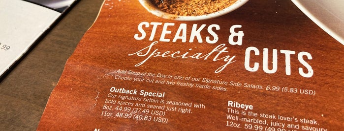 Outback Steakhouse is one of Places I Want To Visit.