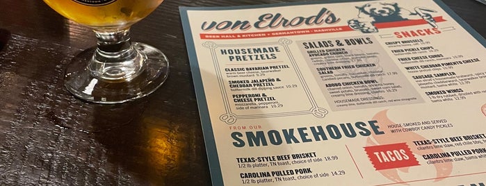 Von Elrod's Beer Hall & Kitchen is one of Nashville.