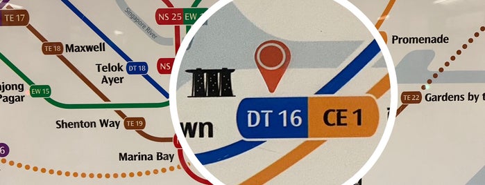 Bayfront MRT Interchange (CE1/DT16) is one of Lugares favoritos de Ian.