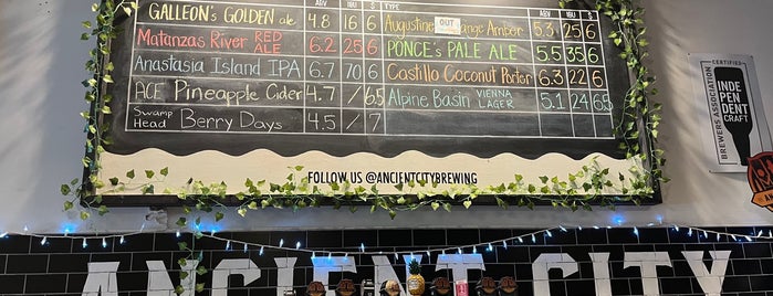 Ancient City Brewing Downtown Taproom is one of St. Aug + Jax.