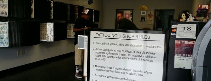 Tattooing U is one of Must-visit Tattoo Parlors in Charlotte.