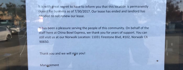 China Bowl is one of Fast Food Restaurants.
