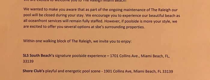 The Raleigh Hotel is one of Miami.