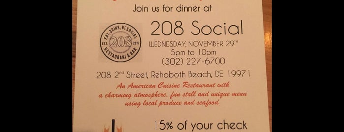 208 Social is one of Rehoboth & Dewey with Charlsy.