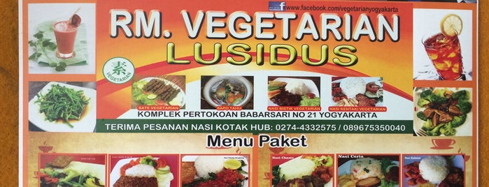 Lusidus Depot Vegetarian is one of Yogyakarta Vegetarian.