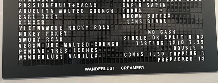 Wanderlust Creamery is one of La to sf.