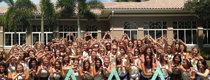 Tri Delta Chapter Room ΔΔΔ is one of Delta Delta Delta Chapters.