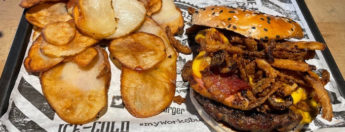The Works Gourmet Burger Bistro is one of Polly - K-W.