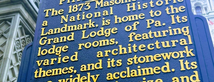 Masonic Temple Philadelphia Historic Marker is one of Philly 🔔.