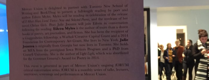 Mercer Union is one of Toronto.