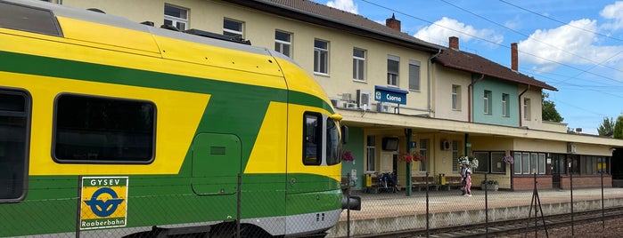 Csorna vasútállomás is one of Pályaudvarok, vasútállomások (Train Stations).
