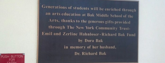 Bak Middle School Of The Arts is one of Schools.