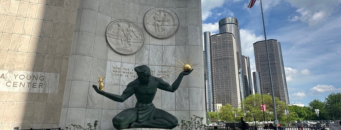 The Spirit of Detroit by Marshall Fredericks is one of Detroit Riverwalk.