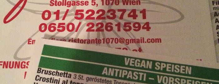 Ristorante Fiore is one of VVV (Vienna Vegeterian and Vegan).