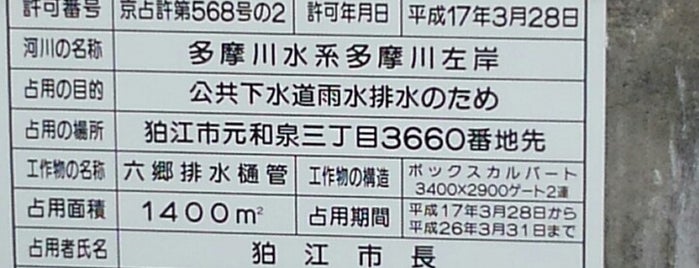 多摩川 六郷排水樋門 is one of たま　リバー50キロ（Tama River 50km course)<多摩川>.