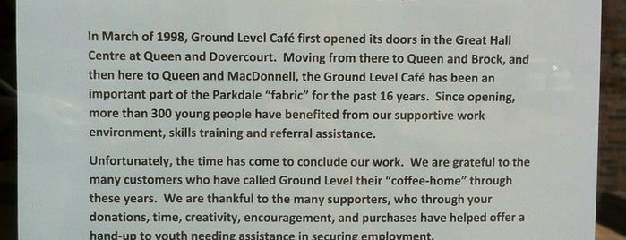 Ground Level Cafe is one of Live Green Card - Food.