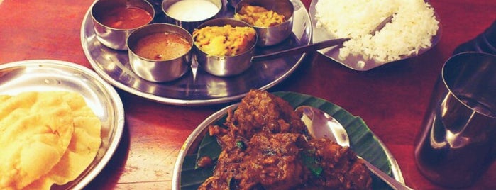 Anjappar Chettinand Restaurant is one of the Msian eats.