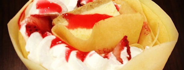 Mazazu Crepe is one of The 7 Best Places for Strawberry Cheesecake in Singapore.