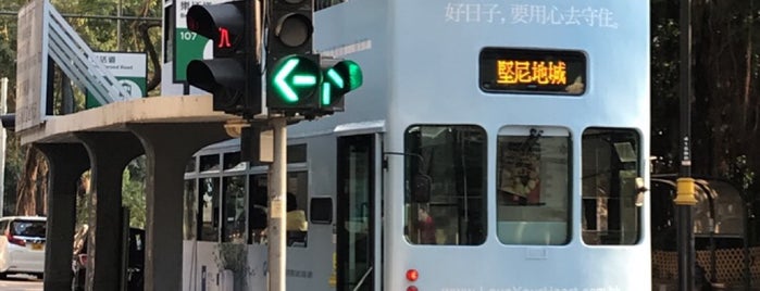 Broadwood Road Tram Stop (107) is one of Tram Stops in Hong Kong 香港的電車站.