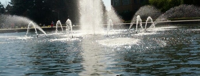 UW: Drumheller Fountain is one of Seattle.