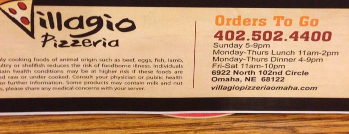 Villagio Pizzeria is one of Omaha pizzas - gf options.