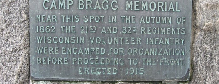 Camp Bragg Marker is one of Oshkosh Historical Markers, City & State.