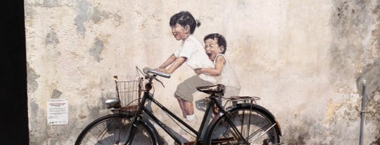 Penang Street Art : Kids on Bicycle is one of Penang To-Do.