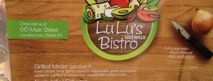 Lulu's Bistro is one of Vermont.