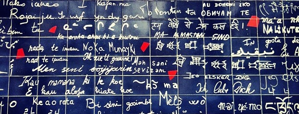 Le Mur des "Je t'aime" is one of Paris.
