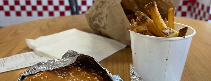 Five Guys is one of Conquered lunch, dinner.