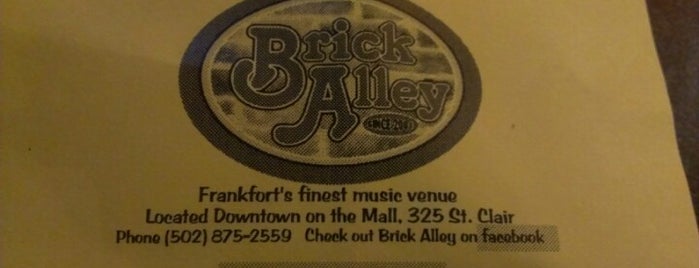 Brick Alley is one of Kentucky's Music Venues.