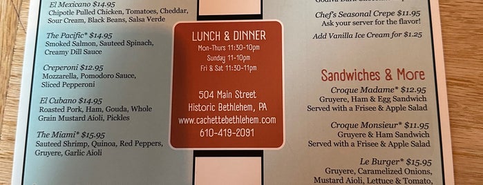 Cachette Bistro & Creperie is one of Bethlehem.
