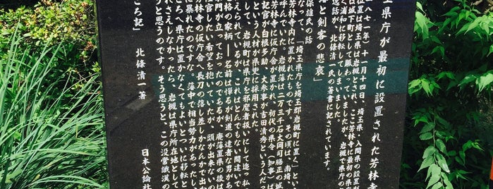 埼玉県庁が最初に設置された芳林寺 碑 is one of モニュメント・記念碑.