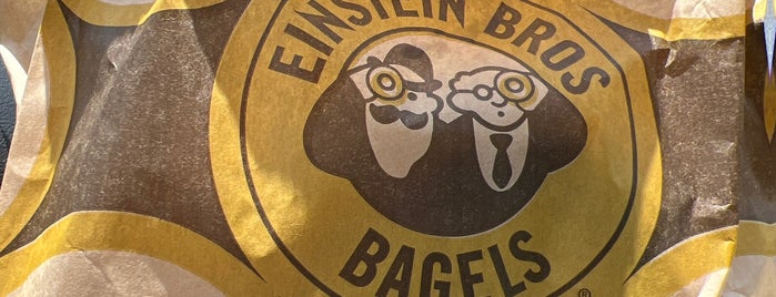 Einstein Bros Bagels is one of Signage.