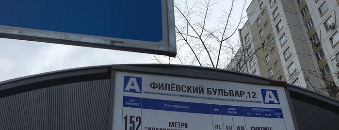 Остановка «Филёвский бульвар, 12» is one of Остановки ЗАО 1.
